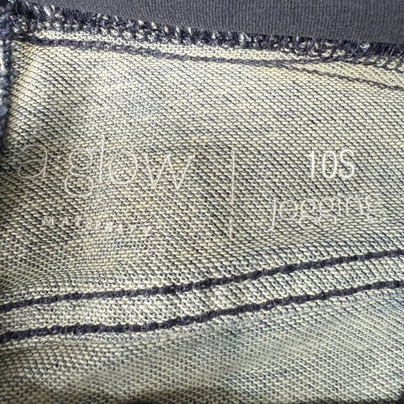 A Glow Womens Size 10S Blue Maternity High Waist Jeggings Stretch Denim - Picture 3 of 10